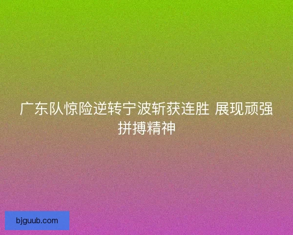 广东队惊险逆转宁波斩获连胜 展现顽强拼搏精神
